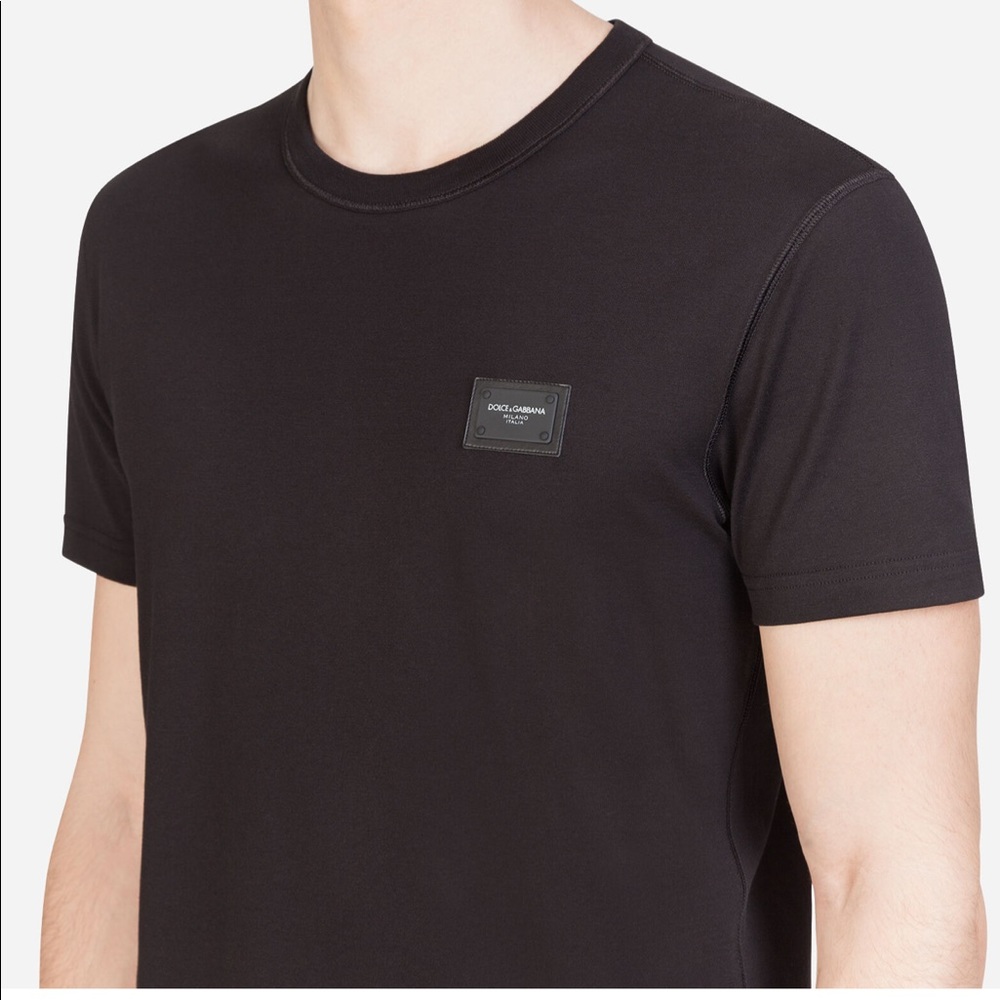 Dolce and Gabbana cotton Tee with logo plaque 46 (us 36)